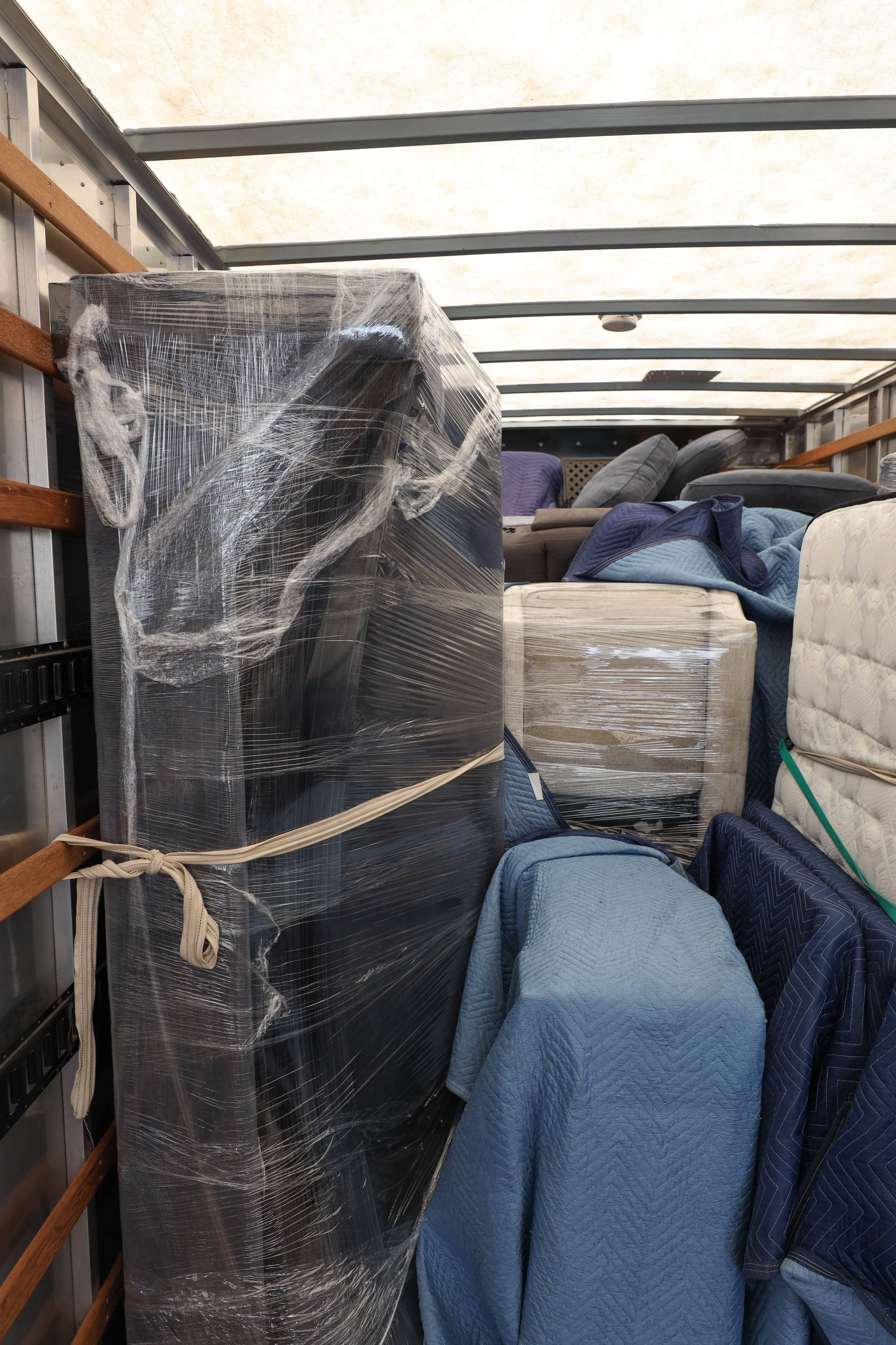 Blog 11 Wrapped items in a moving truck