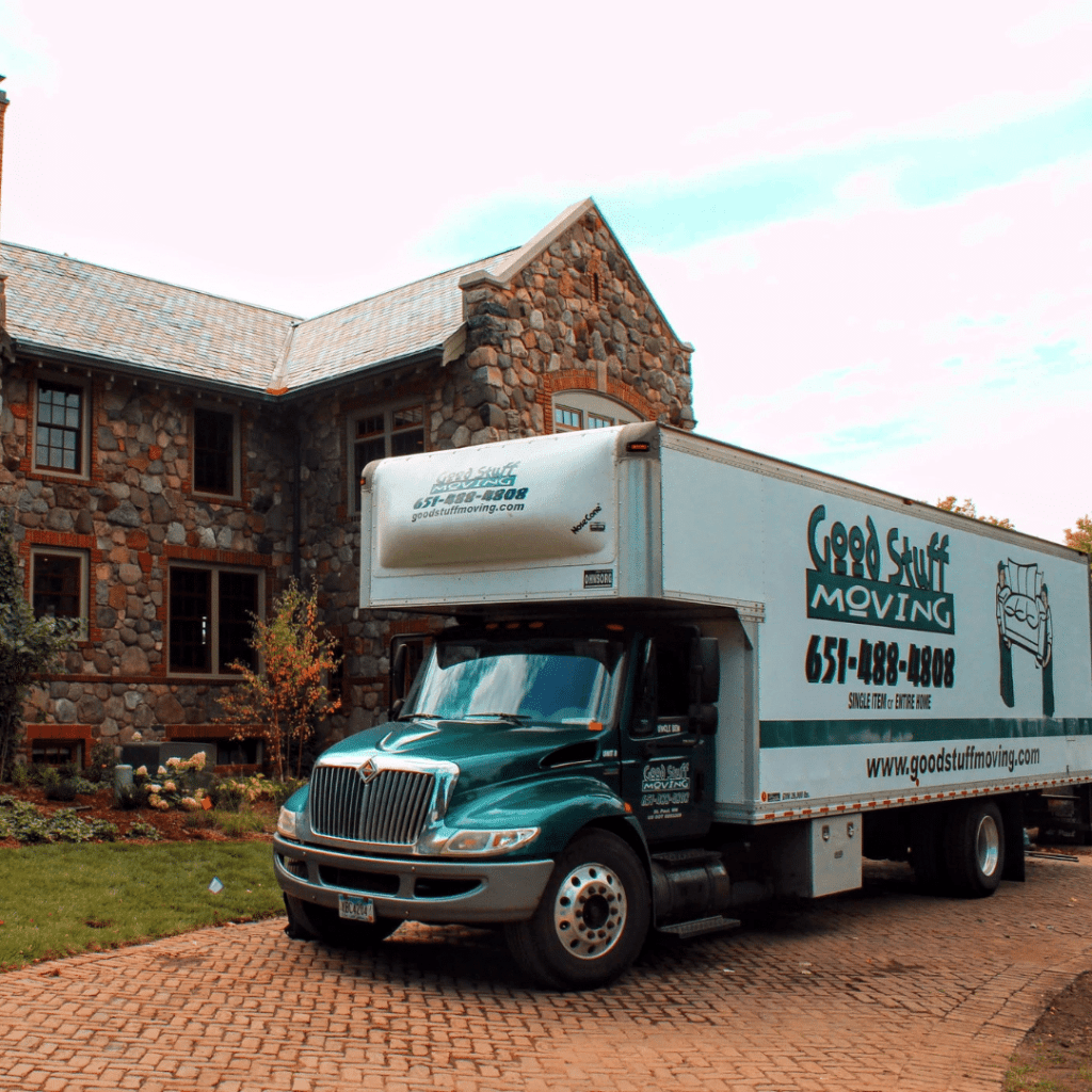 good stuff moving truck parked outside a home