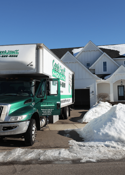 Good Stuff Moving backed up to a white house