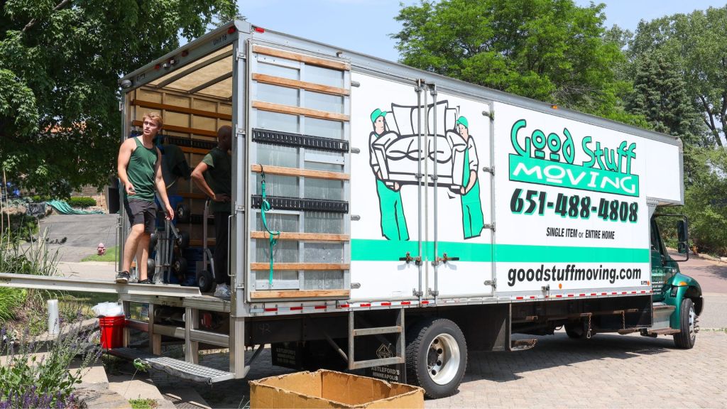 good stuff team members packing up a moving truck